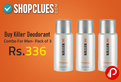 Buy Killer Deodorant Combo For Men - Pack of 3 Only in Rs. 336 - Shopclues
