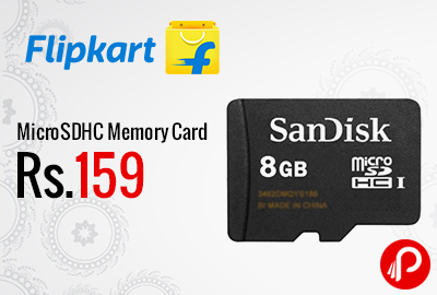 SanDisk Basic 8GB MicroSDHC Memory Card at Rs.159 - Flipkart