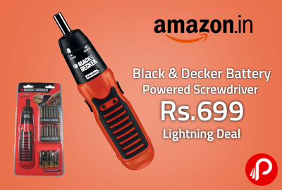 Black & Decker Battery Powered Screwdriver at Rs.699 - Amazon