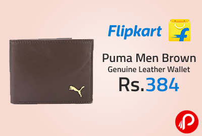 Puma Men Brown Genuine Leather Wallet at Rs.384 - Flipkart