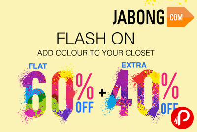 Flash On Flat 60% off + Extra 40% off 11AM - 2PM only - Jabong