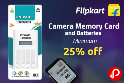 Camera Memory Card and Batteries Minimum 25% off - Flipkart