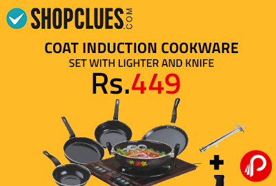 COAT INDUCTION COOKWARE SET WITH LIGHTER AND KNIFE at - Shopclues