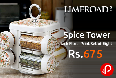 Spice Tower Rack Floral Print Set of Eight at Rs.675 - Limeroad