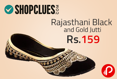 Rajasthani Black and Gold Jutti at Rs.159 - Shopclues