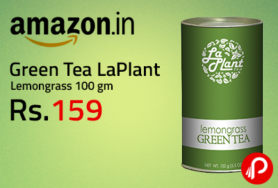 Green Tea LaPlant Lemongrass 100 gm at Rs.159 - Amazon