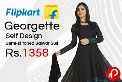 Georgette Self Design Semi-stitched Salwar Suit at Rs.1358 - Flipkart