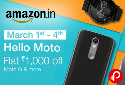 Moto G & more Moto Mobile Flat Rs.1000 off - Amazon