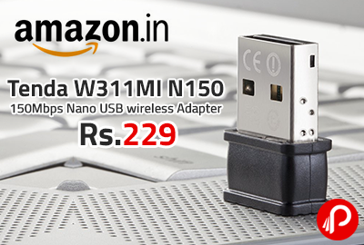 Tenda W311MI N150 150Mbps Nano USB wireless Adapter at Rs.229 - Amazon