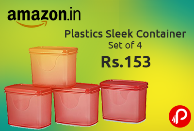 Plastics Sleek Container Set of 4 at Rs.153 - Amazon