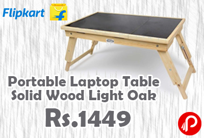Portable Laptop Table Solid Wood Light Oak at Rs.1449 - Flipkart