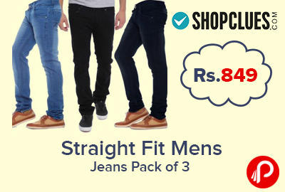 Straight Fit Mens Jeans Pack of 3 at Rs.849 - Shopclues