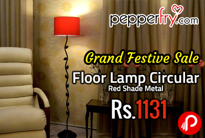 Floor Lamp Circular Red Shade Metal at Rs.1131 - Pepperfry