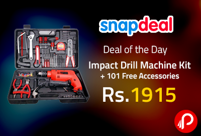 Impact Drill Machine Kit + 101 Free Accessories at Rs.1915 - Snapdeal