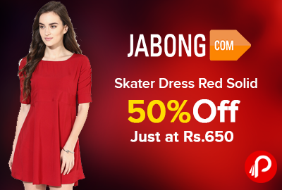 Skater Dress Red Solid 50% off Just at Rs.650 - Jabong