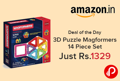 3D Puzzle Magformers 14 Piece Set Just Rs.1329 - Amazon