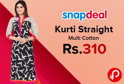Kurti Straight Multi Cotton at Rs.310 – Snapdeal