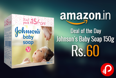 Johnson's Baby Soap 150g at Rs.60 - Amazon