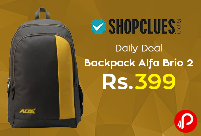 Backpack Alfa Brio 2 at Rs.399 | Daily Deal - Shopclues
