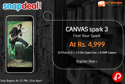 Canvas Spark 3 Micromax at Rs.4999 - Snapdeal