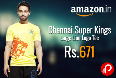 Chennai Super Kings Large Lion Logo Tee at Rs.671 - Amazon