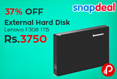 External Hard Disk Lenovo F308 1TB at Rs.3750 - Snapdeal