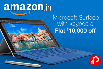 Flat 10000 off Microsoft Surface with Keyboard - Amazon