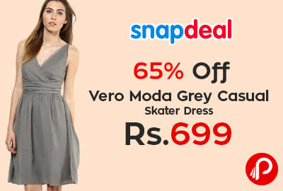 Vero Moda Grey Casual Skater Dress at Rs.699 - Snapdeal