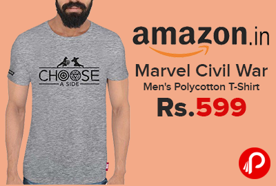 Marvel Civil War Men's Polycotton T-Shirt Just at Rs.599 - Amazon