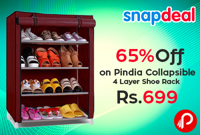 Get 65% off on Pindia Collapsible 4 Layer Shoe Rack at Rs.699 - Snapdeal