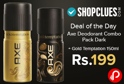 Axe Deodorant Combo Pack Dark + Gold Temptation 150ml at Rs.199 - Shopclues