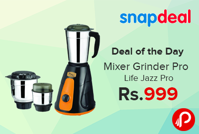 Mixer Grinder Pro life Jazz Pro Just at Rs.999 - Snapdeal