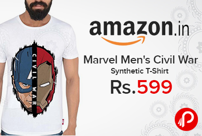 Marvel Men's Civil War Synthetic T-Shirt Just at Rs.599 - Amazon