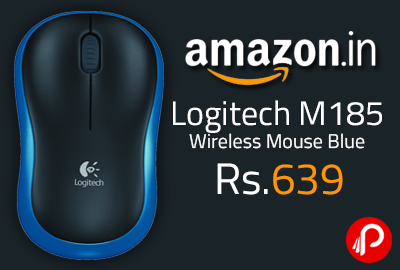 Logitech M185 Wireless Mouse Blue at Rs.639 - Amazon