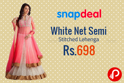 White Net Semi Stitched Lehenga at Rs.698 - Snapdeal