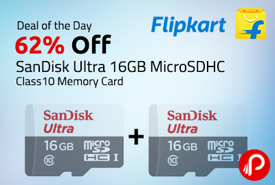 SanDisk Ultra 16GB MicroSDHC Class10 Memory Card at Rs.655 - Flipkart