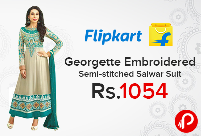 Georgette Embroidered Semi-stitched Salwar Suit at Rs.1054 - Flipkart
