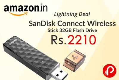SanDisk Connect Wireless Stick 32GB Flash Drive at Rs.2210 - Amazon