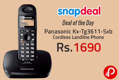 Panasonic Kx-Tg3611-Sxb Cordless Landline Phone at Rs.1690 - Snapdeal