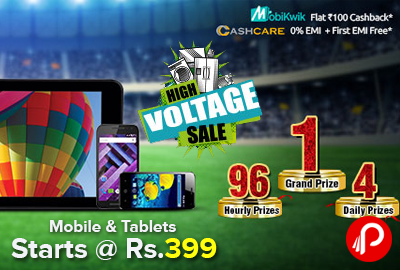 Mobile & Tablets Starts at Rs.399 | High Voltage Sale - Shopclues