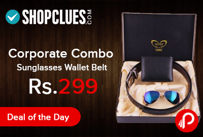 Corporate Combo Sunglasses Wallet Belt Just at Rs.299 - Shopclues