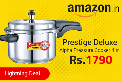 Prestige Deluxe Alpha Pressure Cooker 4ltr Just Rs.1790 - Amazon