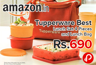Tupperware Best Lunch Set 4 Pieces and Lunch Bag just Rs.690 - Amazon