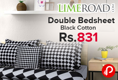 Double Bedsheet Black Cotton Only in Rs.831 - Limeroad