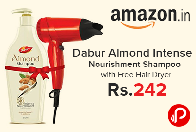 Dabur Almond Intense Nourishment Shampoo with Free Hair Dryer just at Rs.242 - Amazon