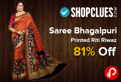 Saree Bhagalpuri Printed Riti Riwaz 81% off at Rs.259 - Shopclues
