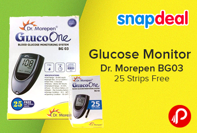 Glucose Monitor Dr. Morepen BG03 25 Strips Free - Snapdeal