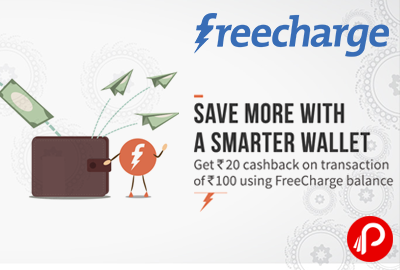 Flat Rs 20 Cashback on Recharge / Bill Payment of Rs.100 or more - FreeCharge