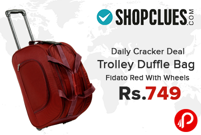 Trolley Duffle Bag Fidato Red With Wheels just at Rs.749 - Shopclues