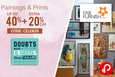 Paintings & Prints Upto 40% + Extra 20% off - FabFurnish